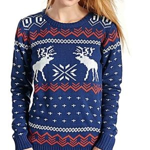 Reindeer Snowman Tree Snowflakes Christmas Sweater